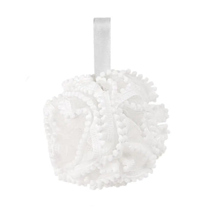 Shower Bath Sponge Jixik 50g Soft Shower Loofahs Balls for Body Wash Scrubber Cleaning Loofah Bathroom Accessories 1Pack (White)