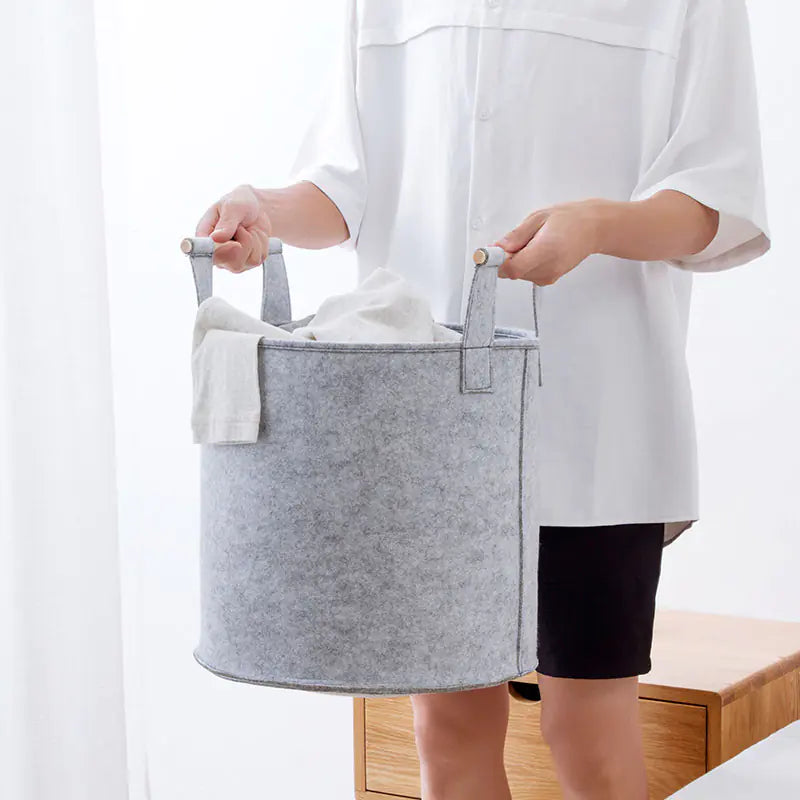 Minimalist Felt Storage Basket for Home and Car