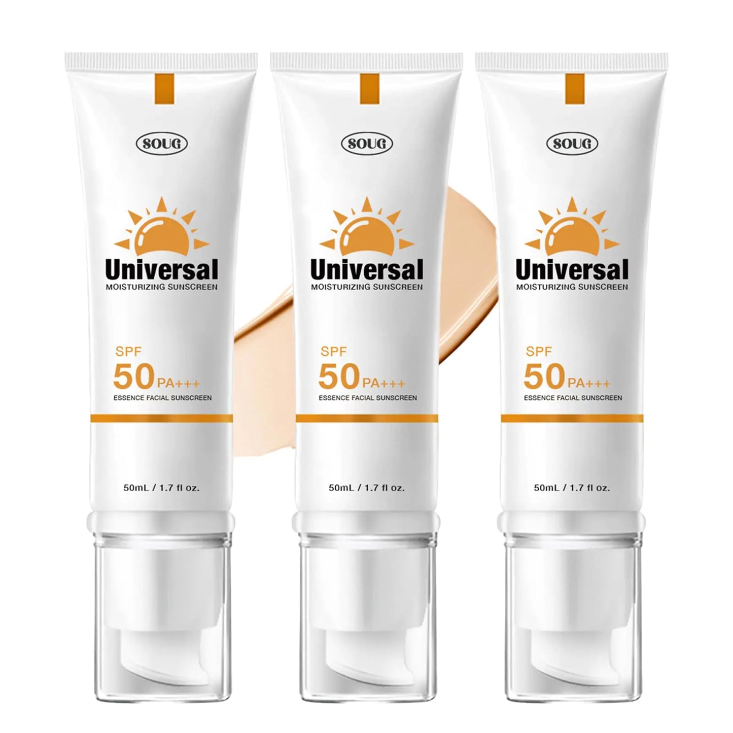 Tinted Sunscreen For Face SPF 50 Universal Protector Solar 50 Face Sunscreen Moisturizer No Sticky Hydrating travel size Sunscreen 50ml (3 Tinted)