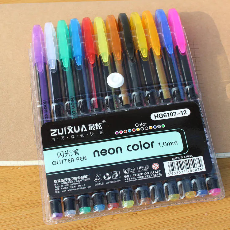 Glitter Pen, Pastel Pen, Metal Pen Set - Colorful Markers