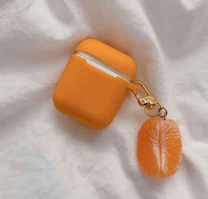 Korean Orange AirPods Silicone Case for Wireless Earbuds