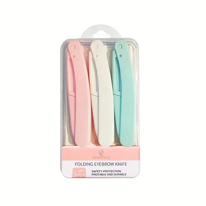 3 Pcs Folding Eyebrow Razors for Hair Removal
