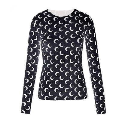 Women's Long-Sleeved Marine Moon T-Shirts & Underwear