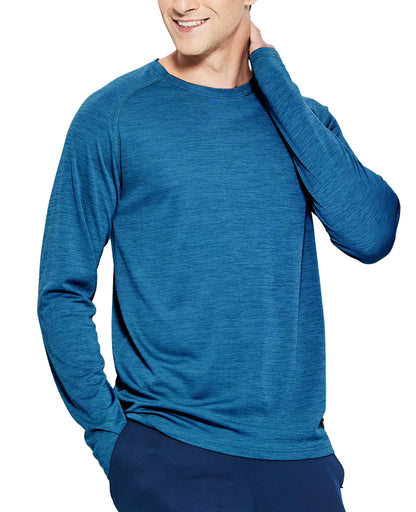 MIER Mens Quick Dry Lightweight UPF 50+ Long Sleeve Shirts Rash Guard Swim Shirts Hiking Shirts Brilliant Blue 2XL