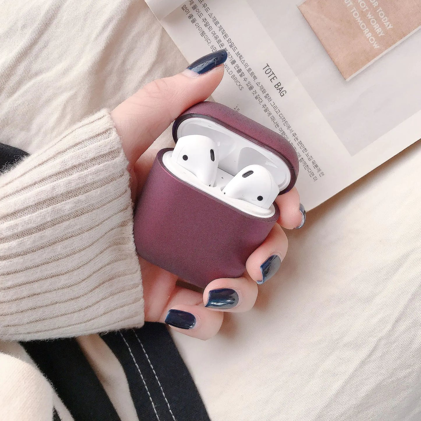 Cute Simple Hard Case for Apple AirPods Wireless Earbuds