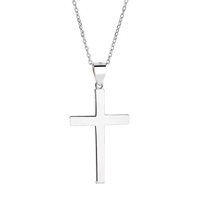 S925 Silver Cross Pendant with Custom Engraving