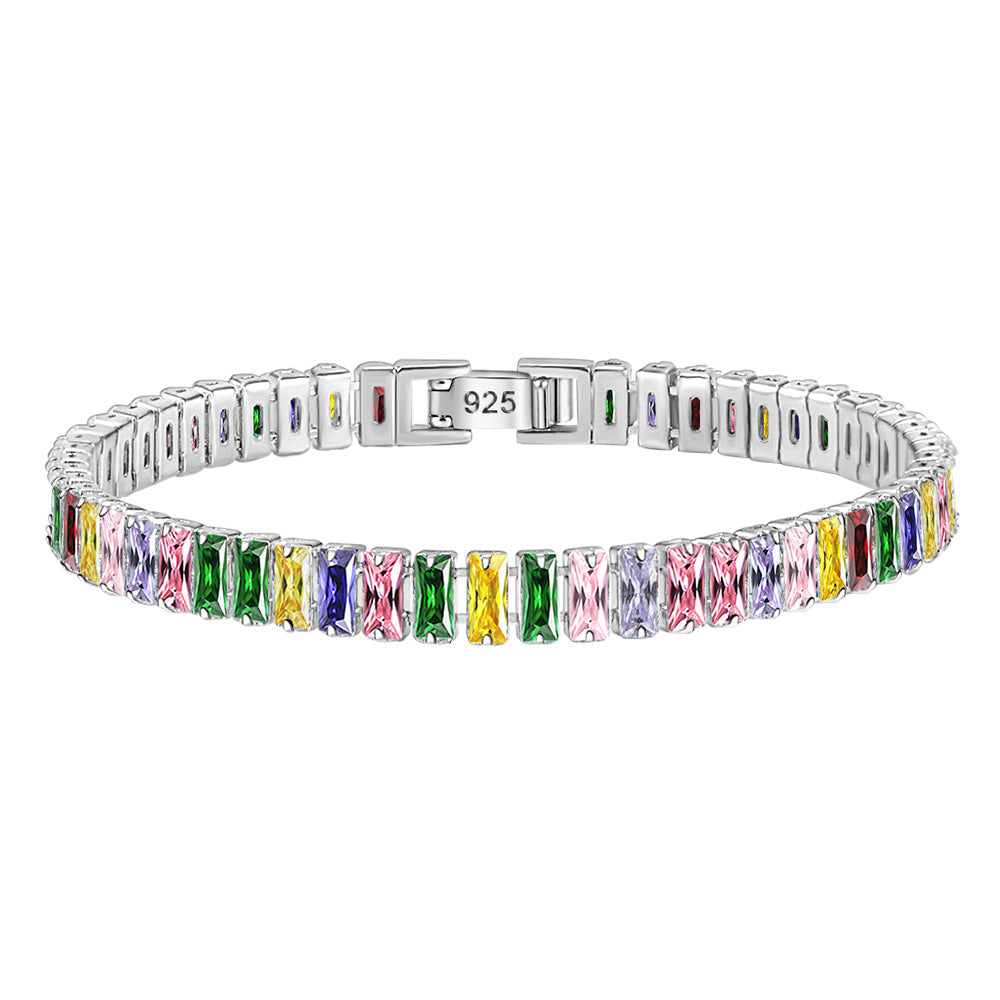 Adjustable Crystal Tennis Bracelet with Zircon Diamonds