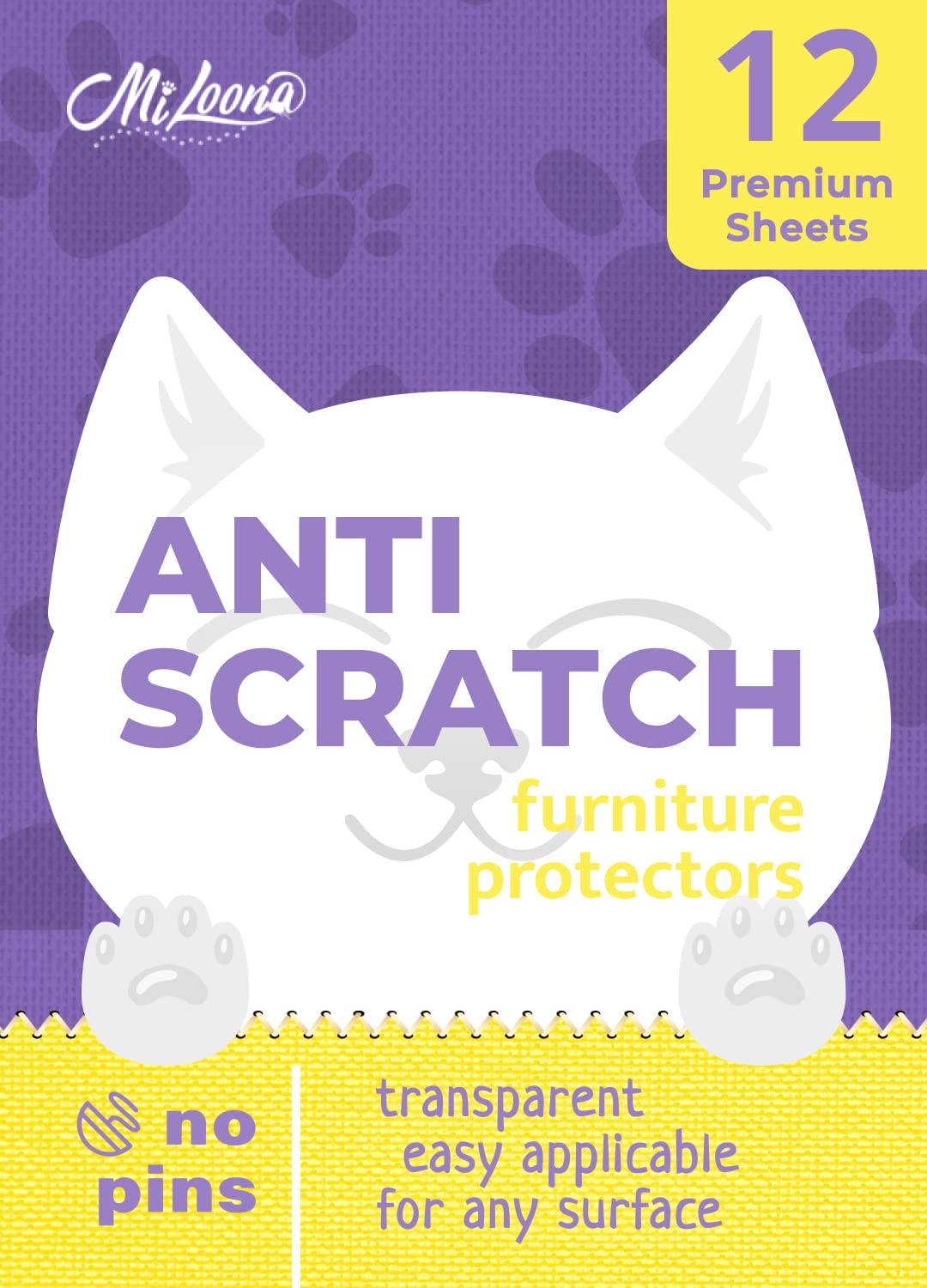 Miloona Cat Furniture Protector 12 Premium Sheets-Cat Couch Protector- Furniture Protection from Cat Scratching- Cat Scratch Guards for Furniture-Sofa Protector for Cats- Couch Protector for Cats