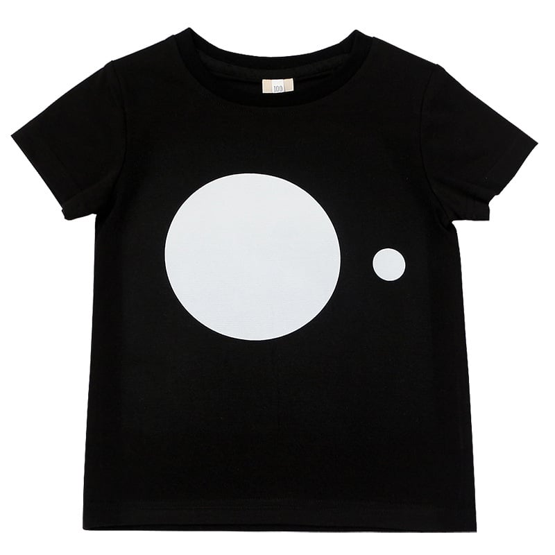 Black and White Short-Sleeve T-Shirts for Kids