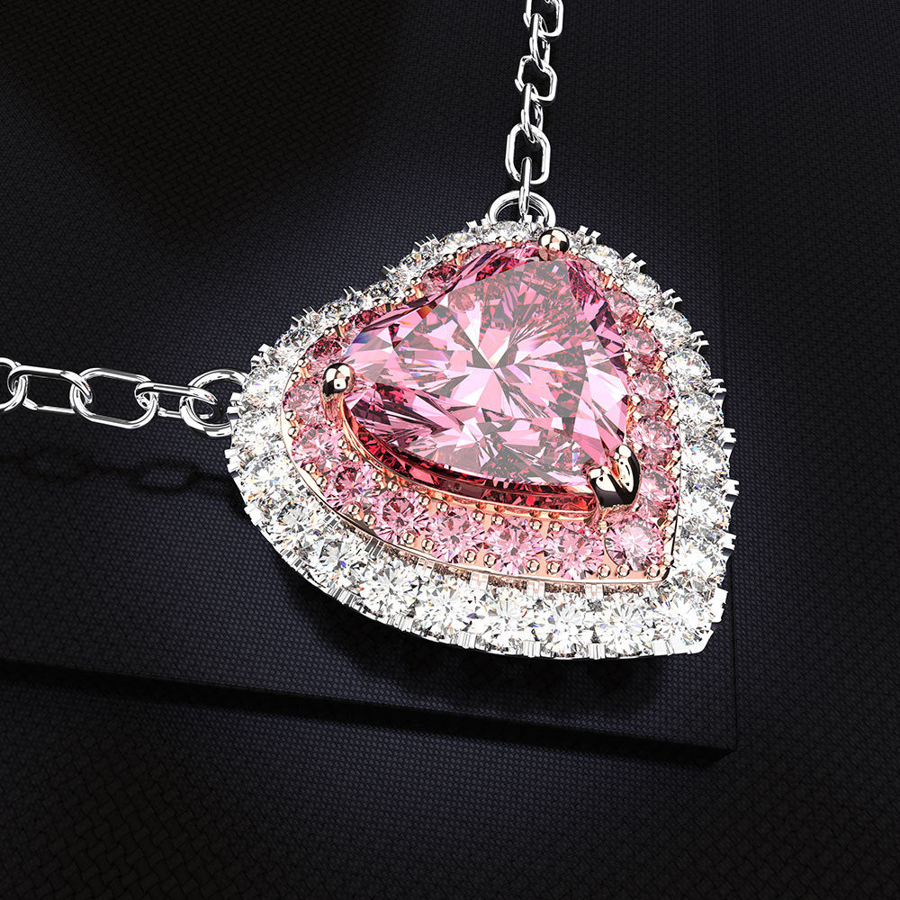 Fashion Minimalist Heart-Shaped Necklace with Diamonds