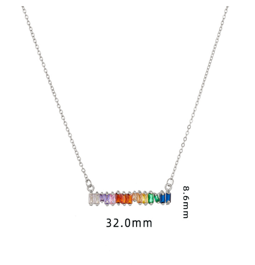 Rainbow Gemstone Choker Necklace with Diamonds