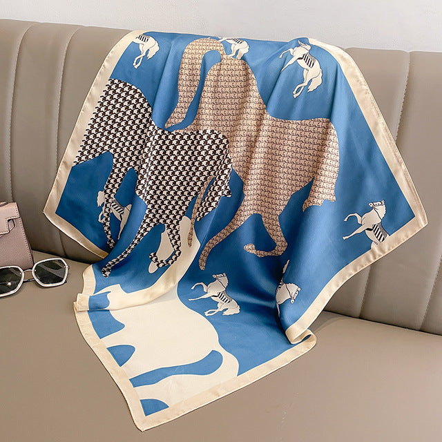 Luxury Silk Satin Scarves for Women - 70x70 cm Square
