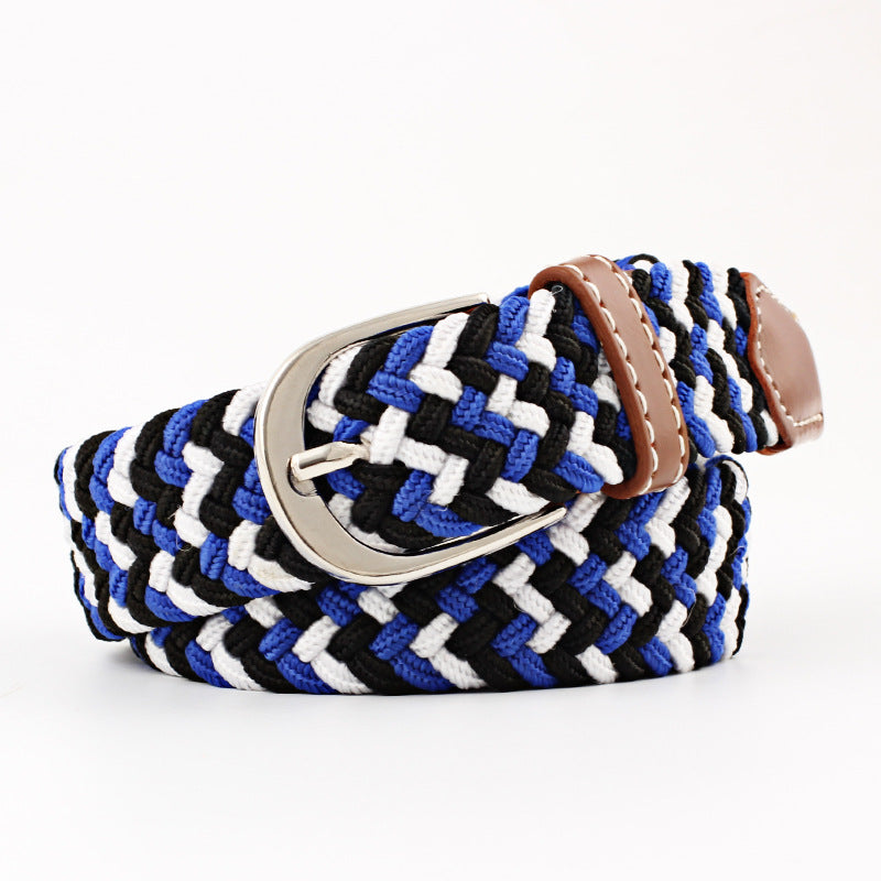 Unisex Canvas Belt - Elastic Woven Waist Belt for Students