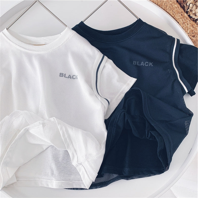 Boys' Short-Sleeved T-Shirts with Colorful Lettering