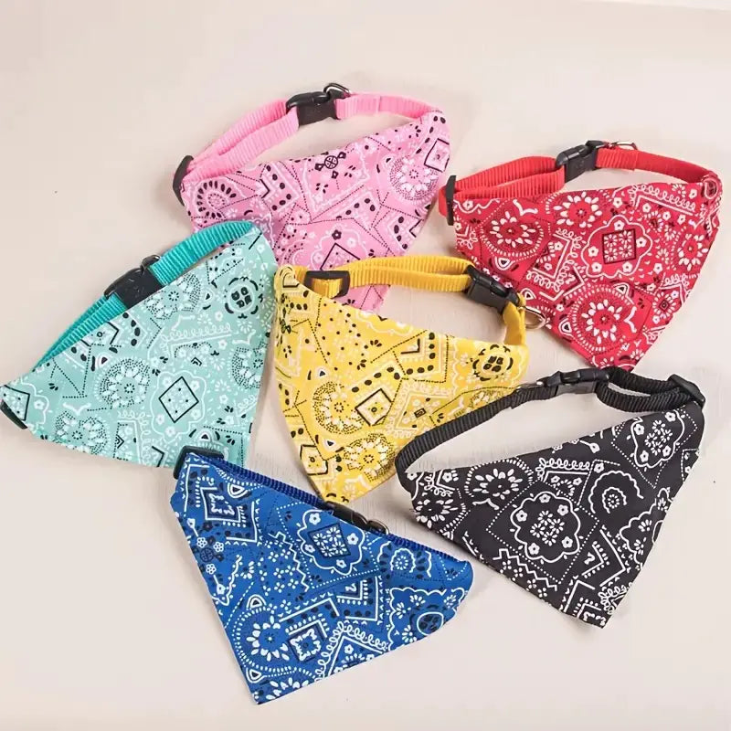 Printed Pet Bibs and Triangular Scarves for Dogs/Cats