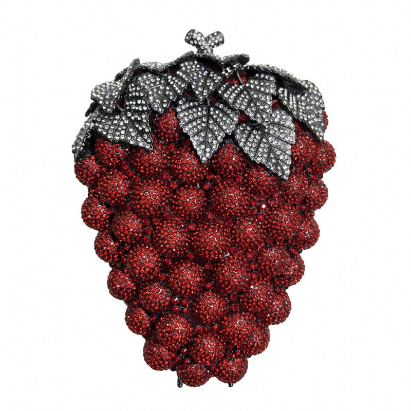 Grape Studded Diamond Evening Bag with Diamonds
