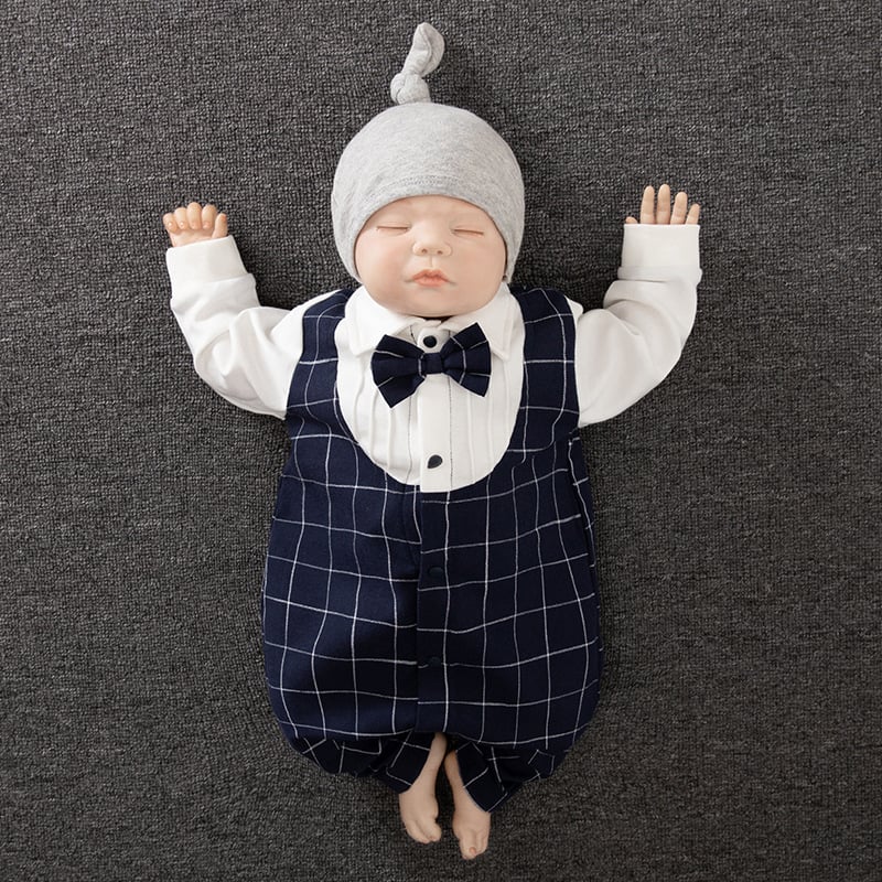 Cute Checkered Bow Tie for Baby Bodysuits