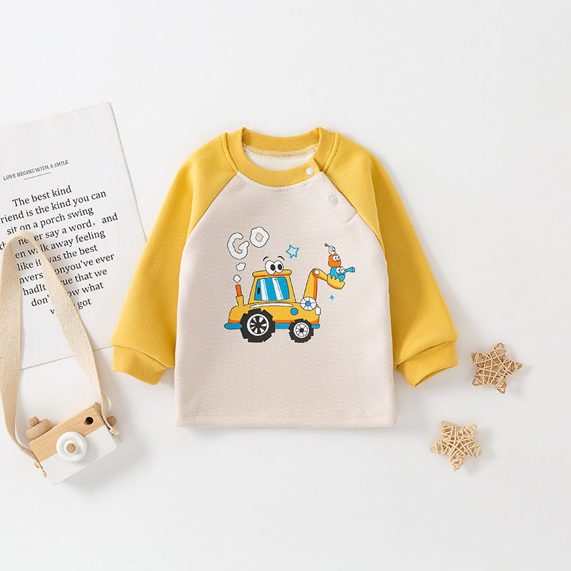 Baby Autumn Winter Warm Fleece Long Sleeve T-Shirt
