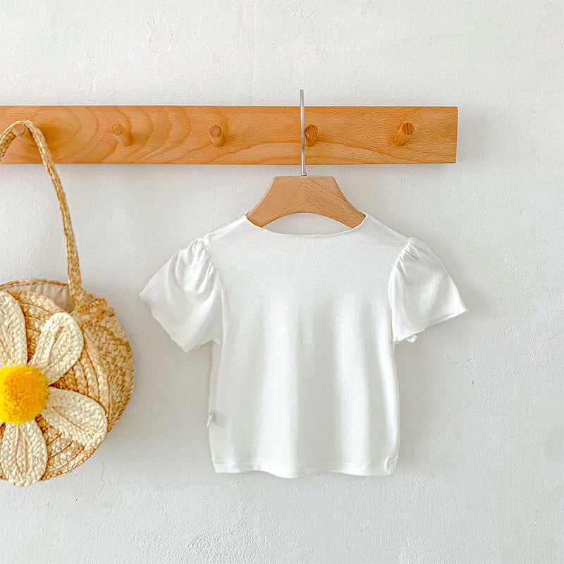 Newborn Short-Sleeved Baby T-shirt in Candy Colors