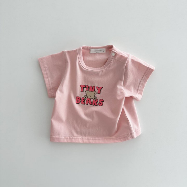 Cute Bear Letter Print Baby T-shirt for Summer