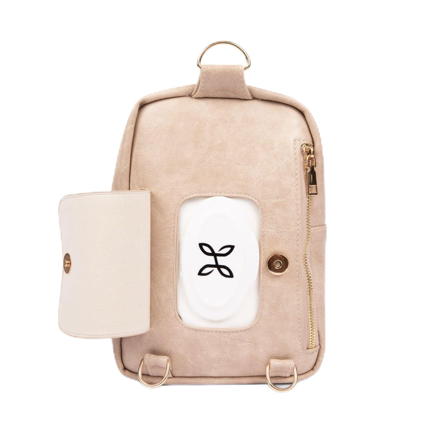 Higton Crossbody Diaper Bag - Instant Baby Wipes Access - Baby Wipes Purse (Mauve)
