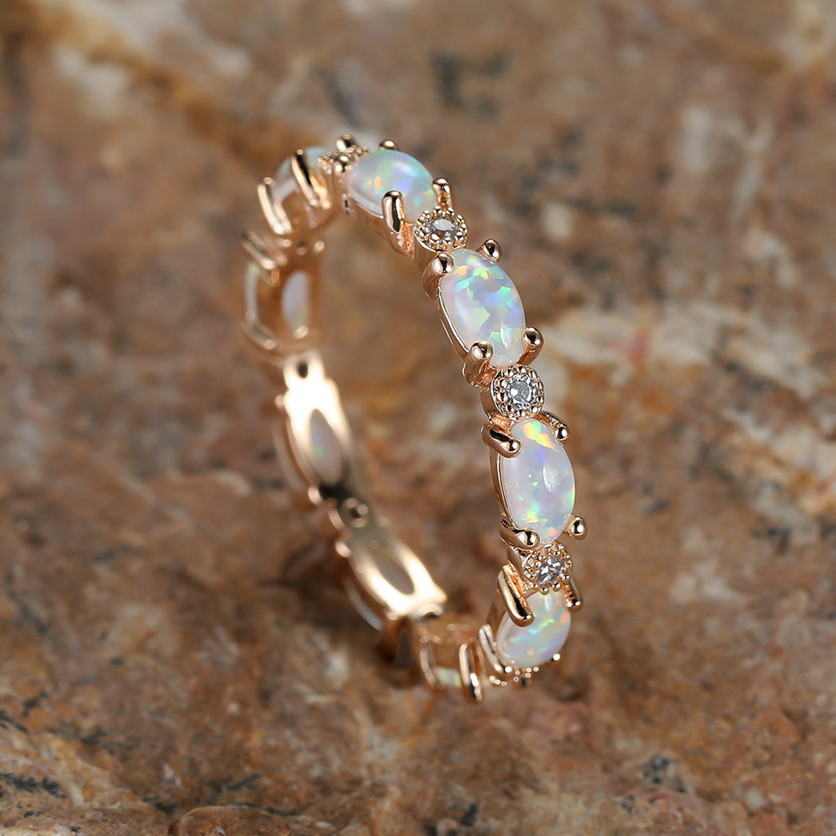 Platinum Heart-Shaped Opal Ring with Diamonds