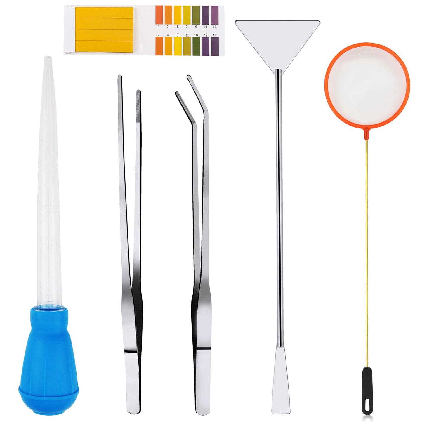 PietyPet Fish Tank Cleaning Tools 6 pcs Aquarium Cleaning Tools Feeder Tools Kit Aquarium Plants Cleaner Algae Scraper for Glass Aquariums
