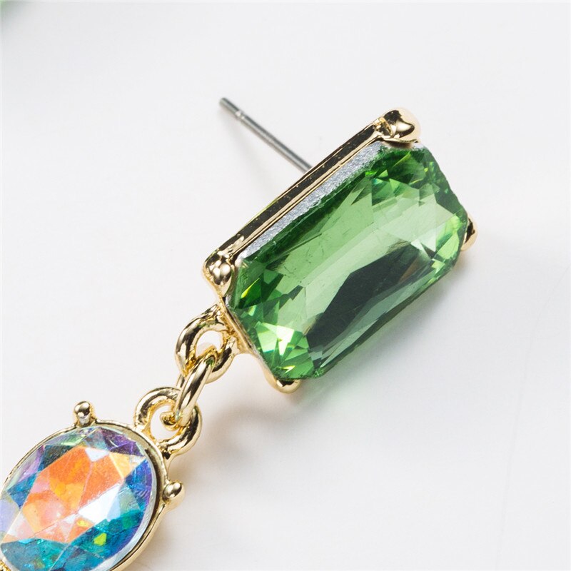 Bohemian Heart-Shaped Acrylic Earrings with Diamonds