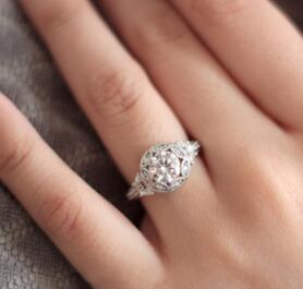 Diamond Engagement Ring with Inlaid Diamonds