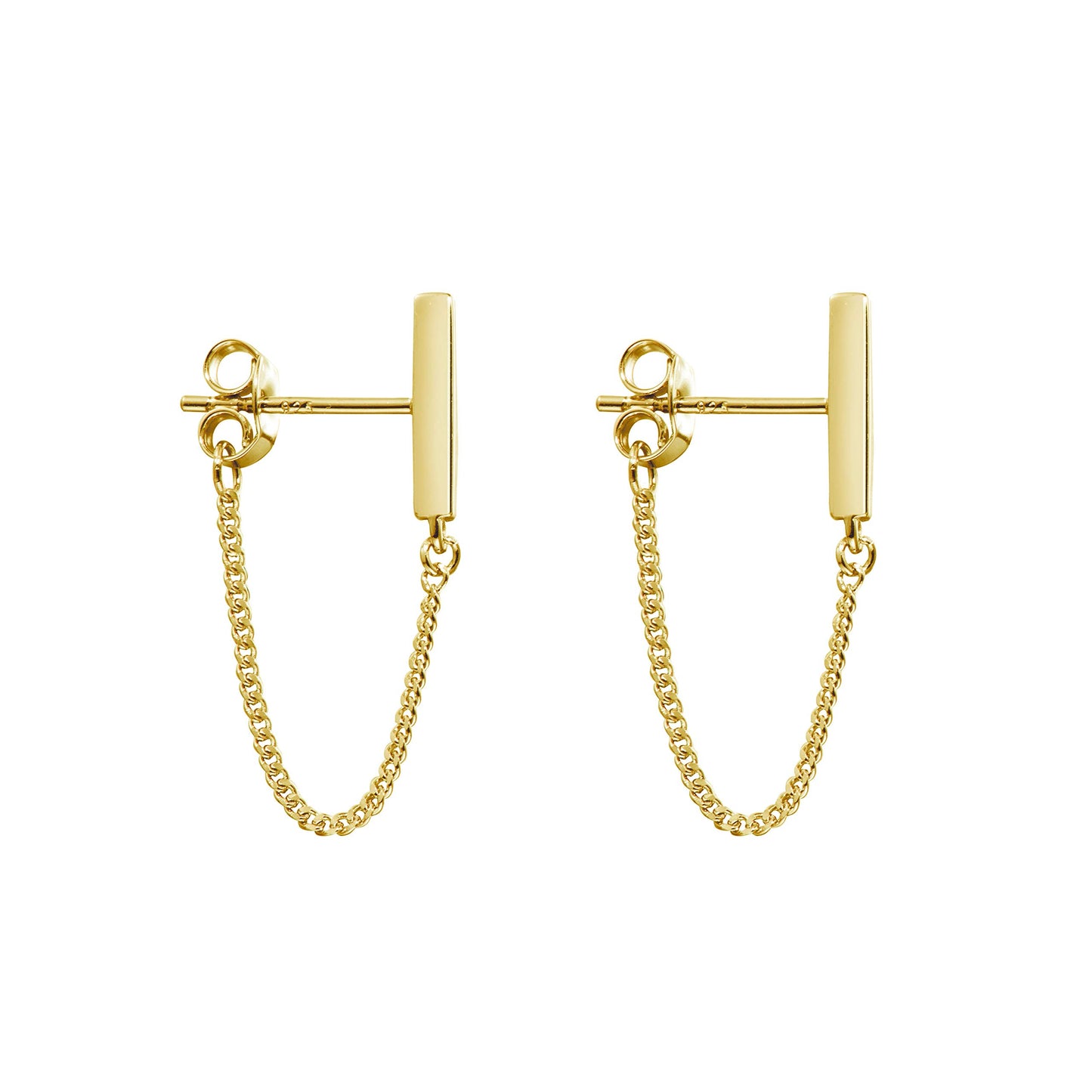 Chain Earrings for Women Gold Dangle Earrings For Women Gold Plated Earrings for Women Sterling Silver Gold Stud Earrings for Women (14K Gold)