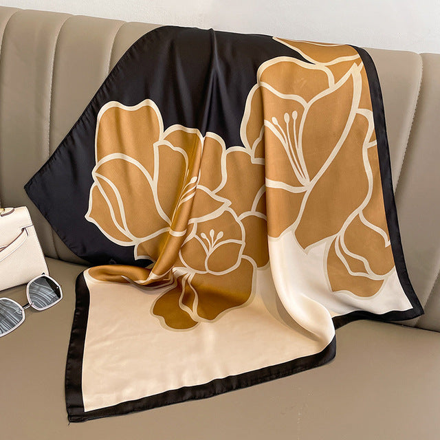 Luxury Silk Satin Scarves for Women - 70x70 cm Square