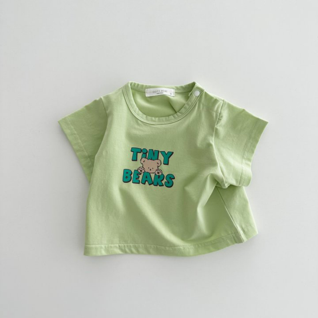 Cute Bear Letter Print Baby T-shirt for Summer