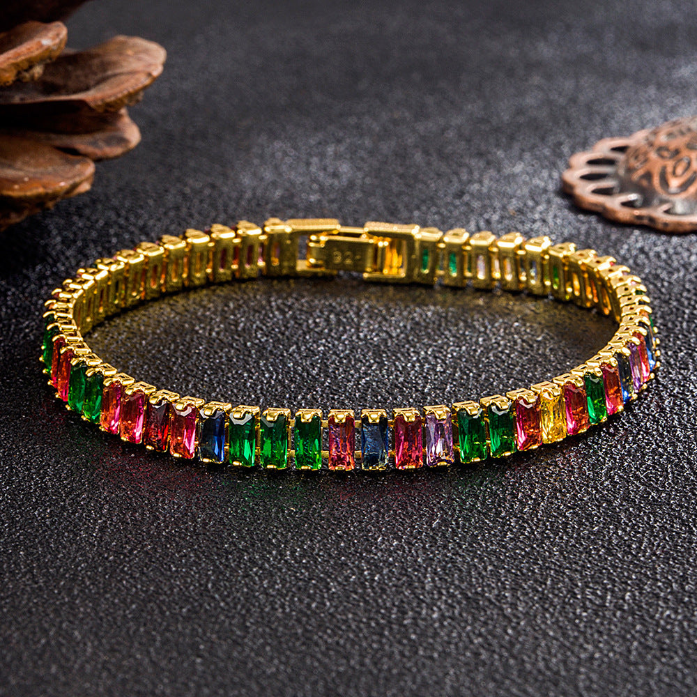 Adjustable Crystal Tennis Bracelet with Zircon Diamonds