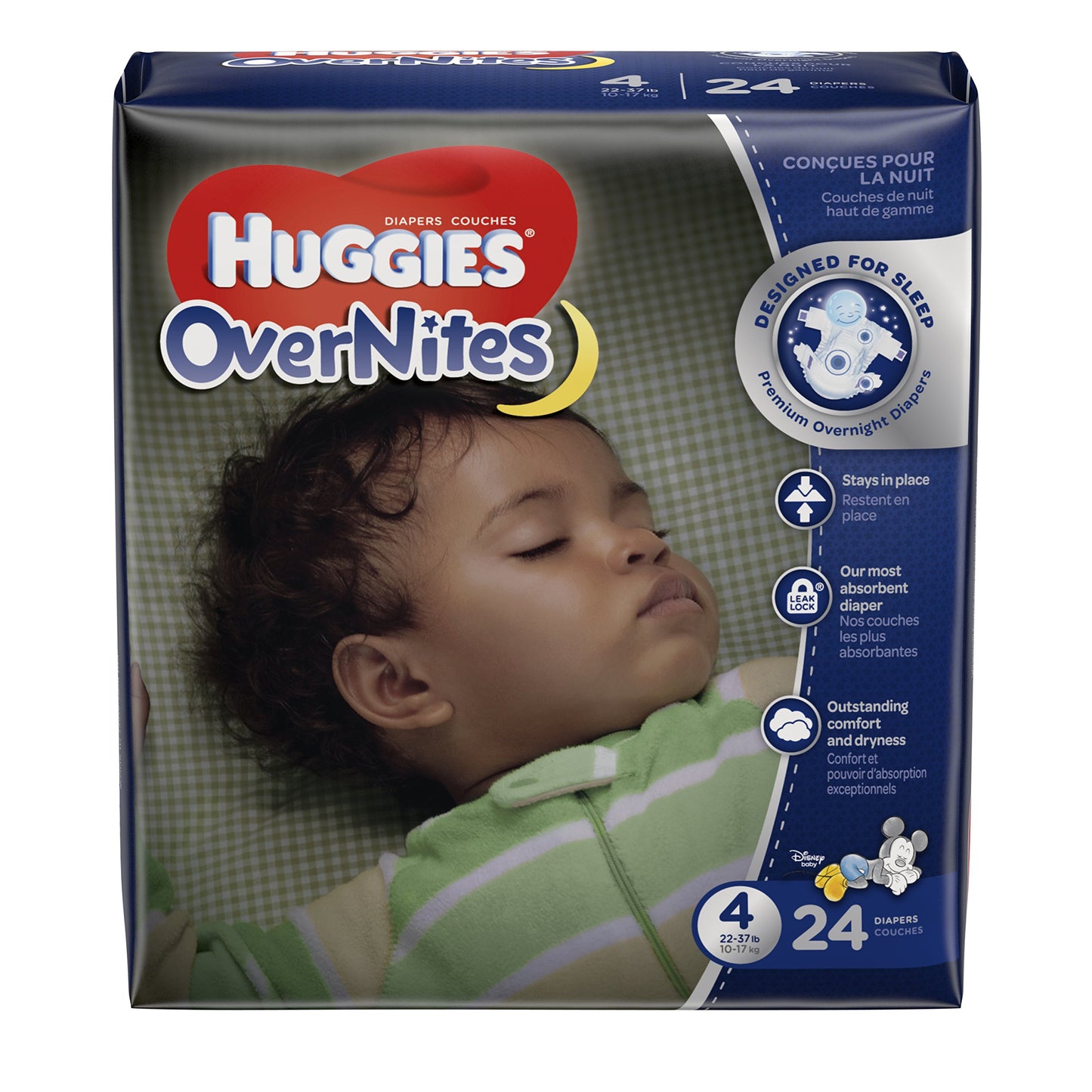 HUGGIES OverNites Diapers Size 4 24 ct. JUMBO PACK Overnight Diapers (Packaging May Vary)