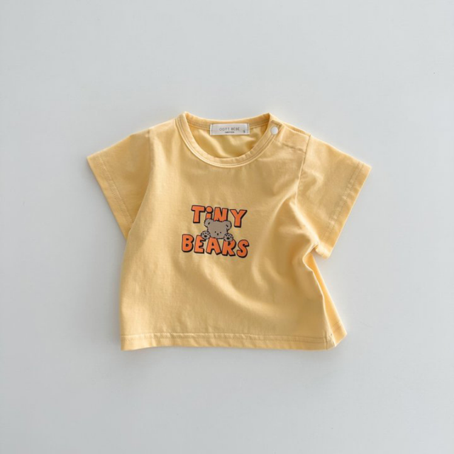 Cute Bear Letter Print Baby T-shirt for Summer