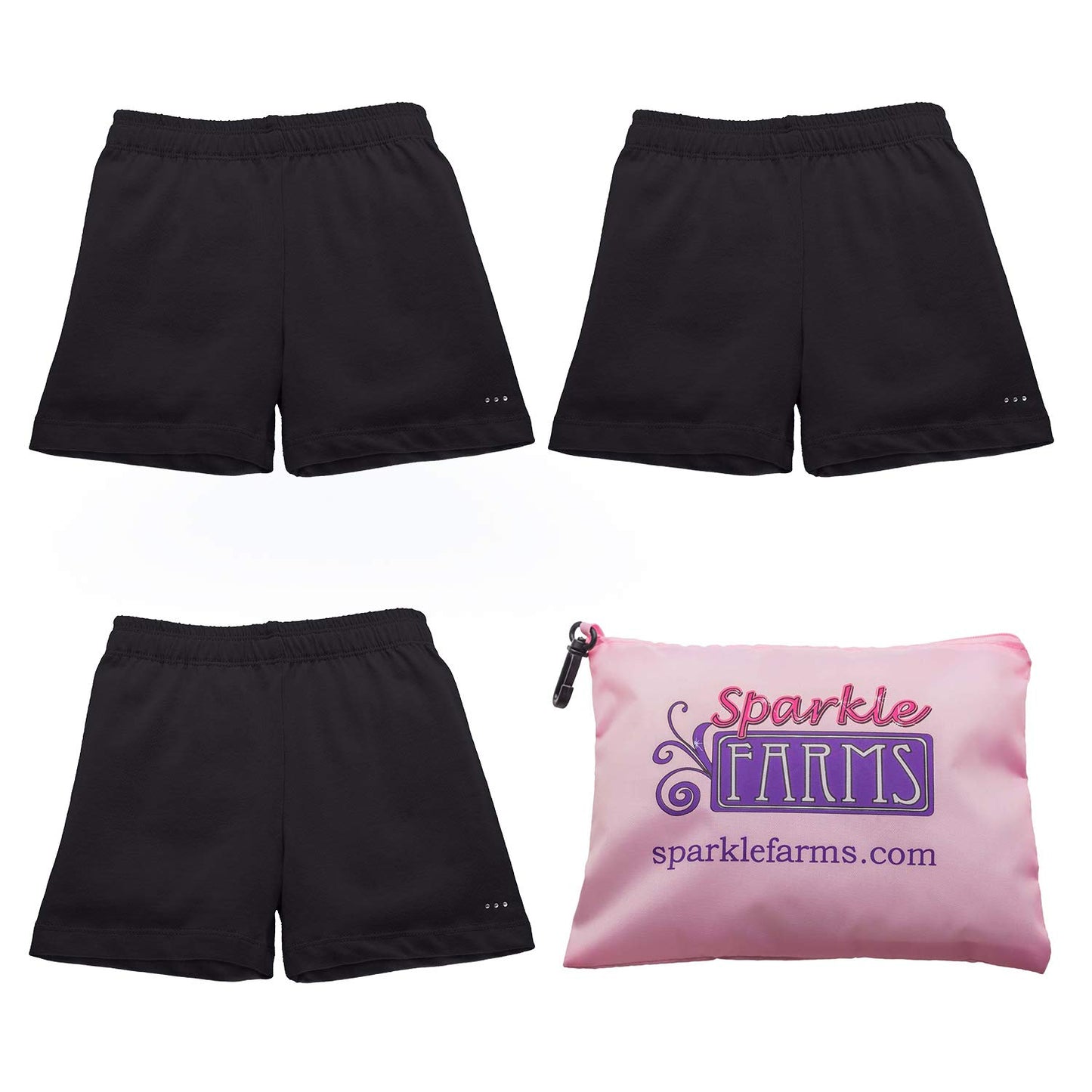 Sparkle Farms Girls Under School Uniform Shorts Bike Shorts Playground Shorts Cartwheel Shorts 3-Pack Black Size 9