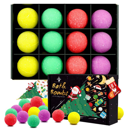 MR MIRYE Large Bath Bombs XXL Gift Set 12 Pack Organic Handmade Big Size More Fun Bath Bombs Christmas Gift Birthday Gift for Women Men Her/Him Girlfriend Wife