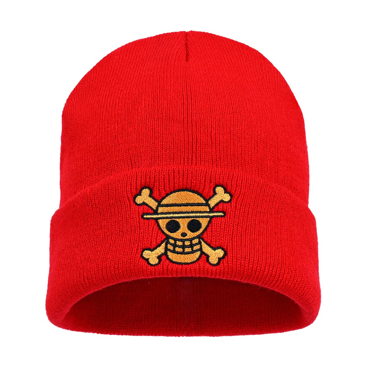 Zgboaht One Piece Embroidered Knit Beanie for Man Woman and Student Big Kids Stretch Winter Warm Beanies Cuff Hat
