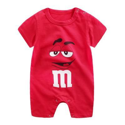 Cute Cartoon Printed Short Sleeve Baby Bodysuits