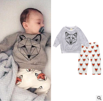 Spring Autumn Long Sleeve T-Shirt Baby Outfit Set