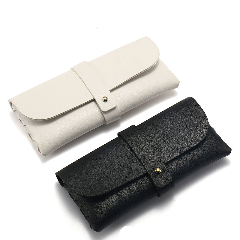 Portable Round Folding Eyeglasses Case with Magnetic Closure