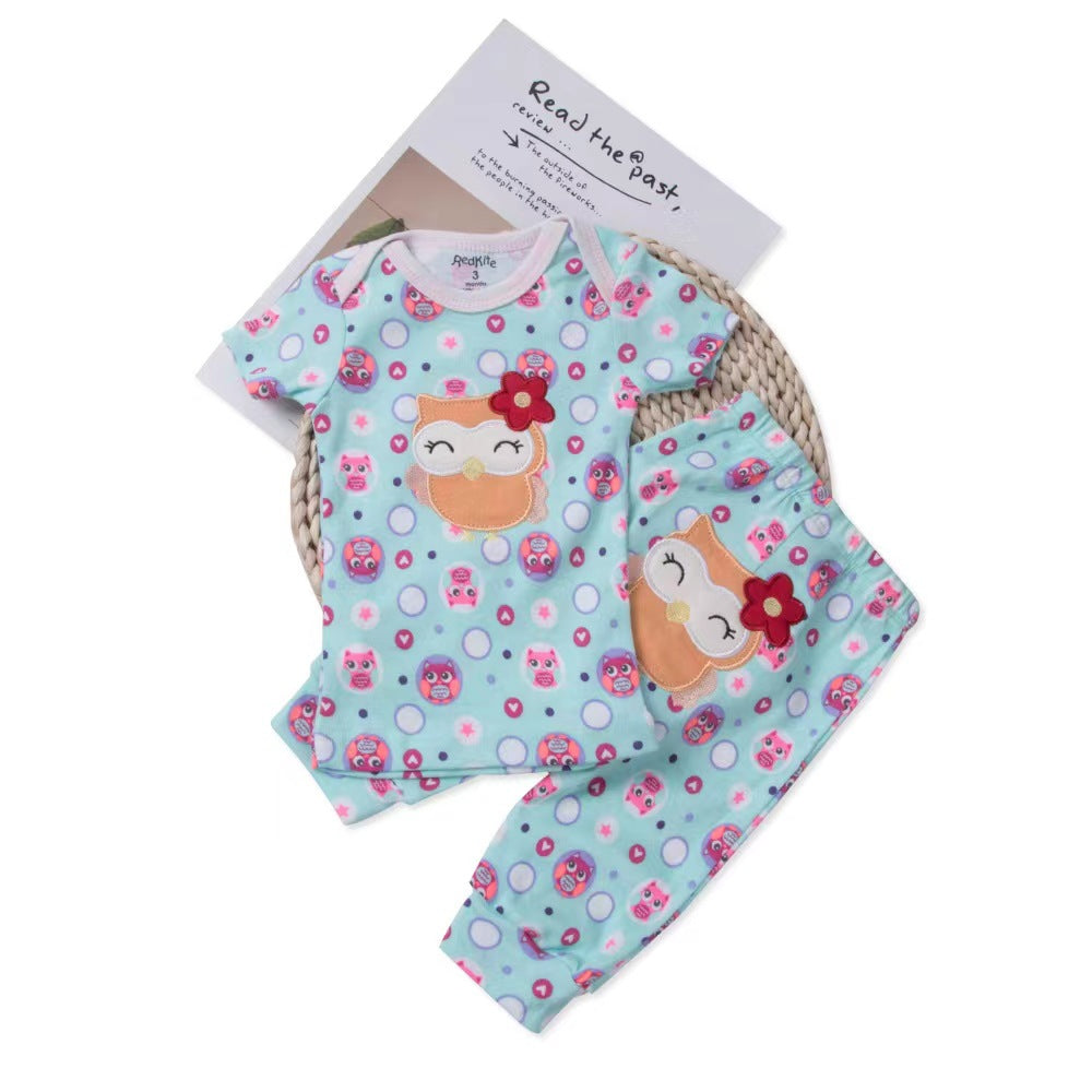 Baby Envelope Neck Short Sleeve T-Shirt & Pants Set