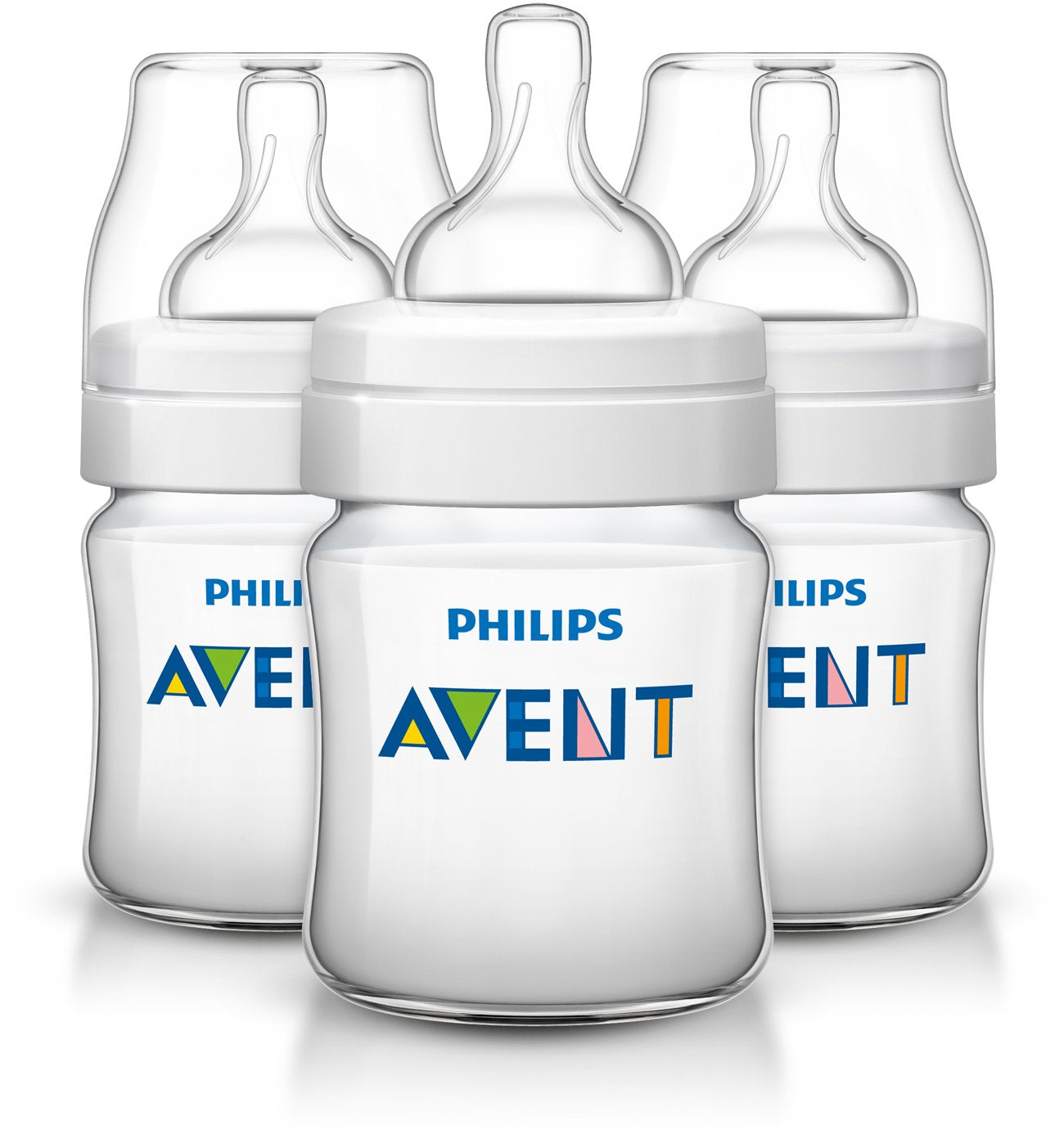 Philips Avent Anti-colic Baby Bottles Clear 4oz 3 Piece