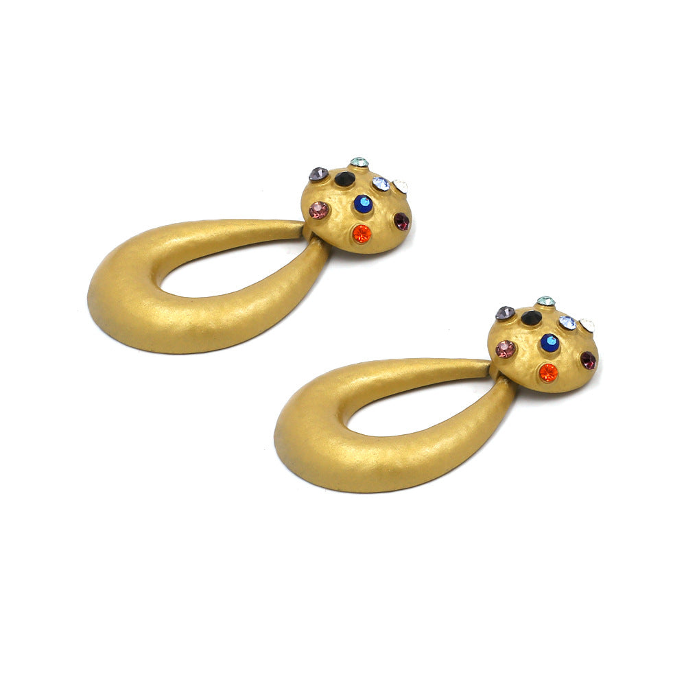 Fashionable Alloy Long Drop Earrings with Diamonds