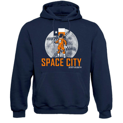 Xtreme Apparrel Space City Astronaut Mens Houston Hoodie Sweatshirt for Baseball Fans (Navy Hoodie3XL)