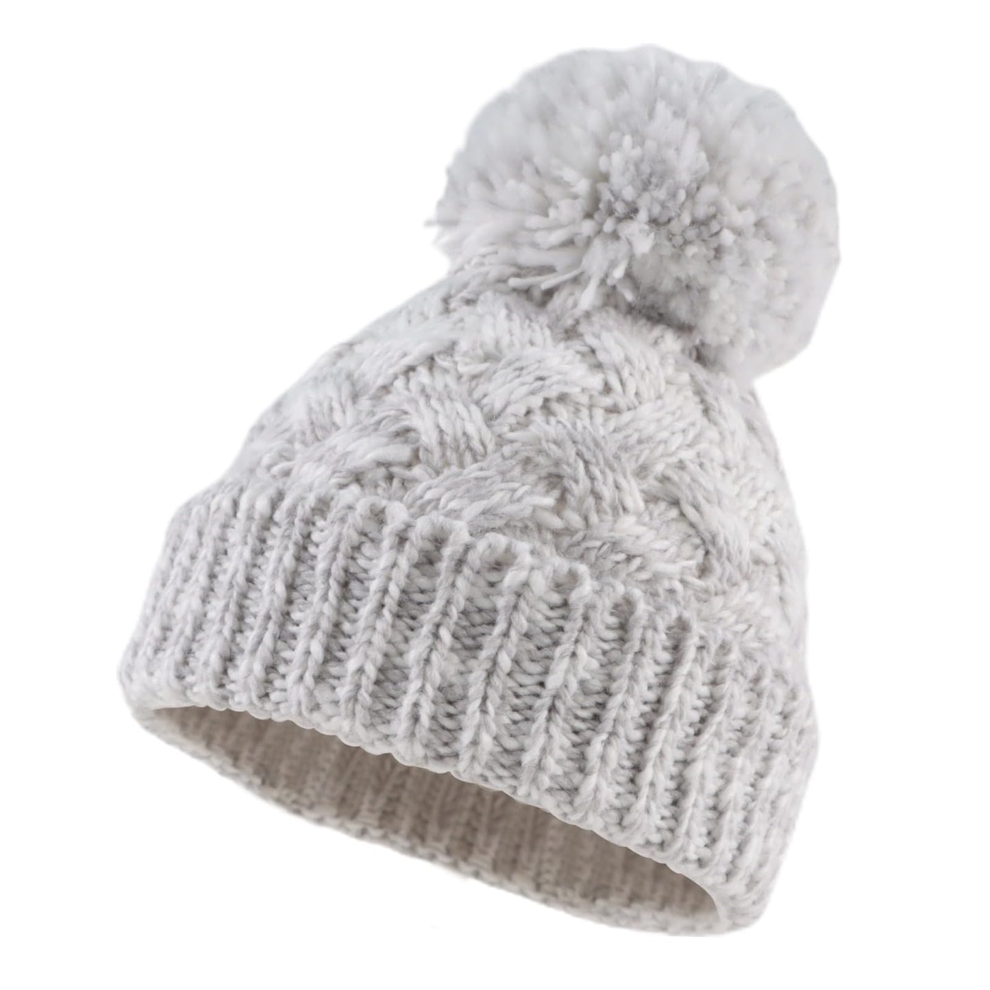 Knit Toddler Girl Winter Hat Autumn Baby Boy Beanie Twist Infant Beanies Kids Hats with Pompom (L Gray)