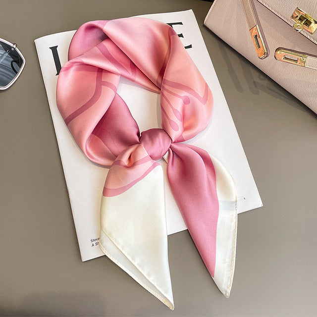 Luxury Silk Satin Scarves for Women - 70x70 cm Square