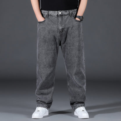 Trendy Plus Size Loose Straight Men's Jeans
