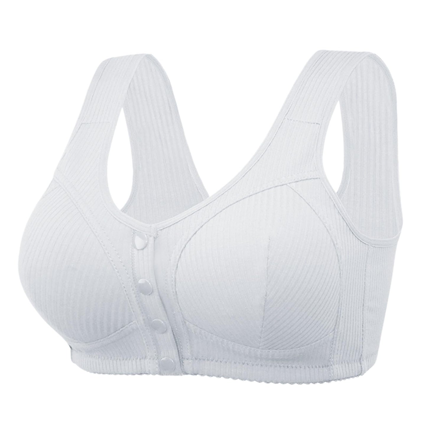 Things Under 5 Dollars Daisy Bras for Older Women 2024 Comfortable Convenient Front Closure Button Cotton Bras for Seniors No Underwire Bras Sales Today Clearance Prime only