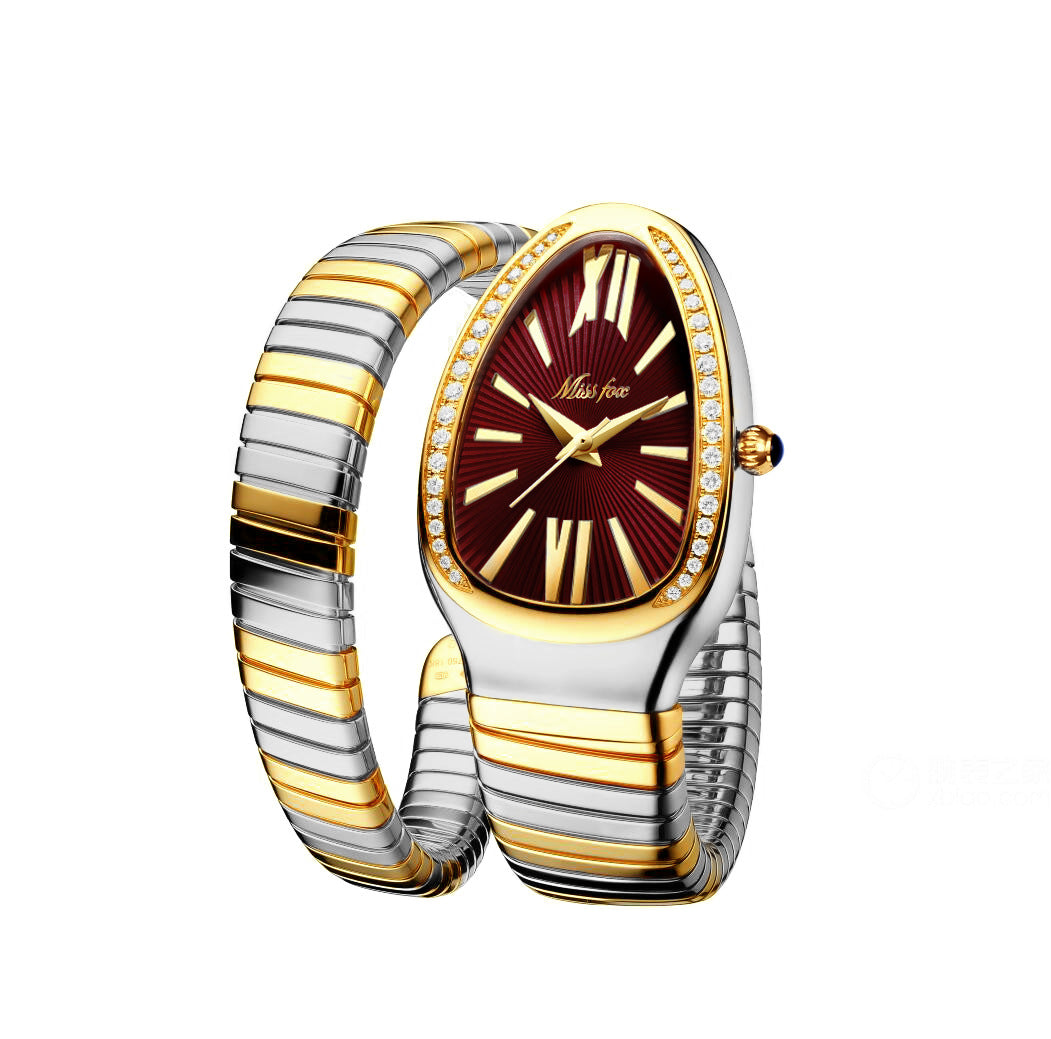 Women's Stainless Steel Serpentine Watch with Diamonds